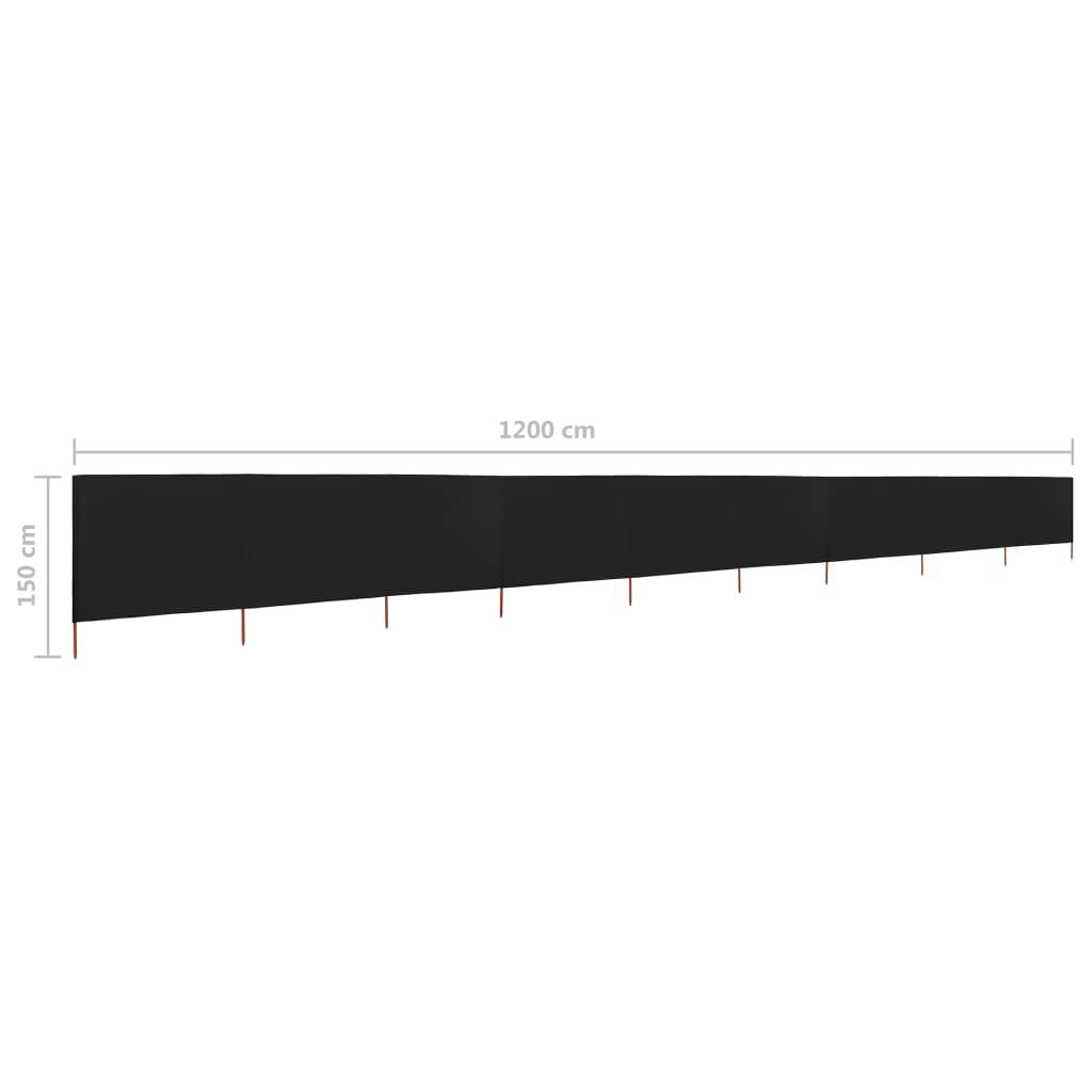 Helloshop26 - Brises-vue paravent 9 panneau x tissu 1200 x 120 cm noir - Image 6