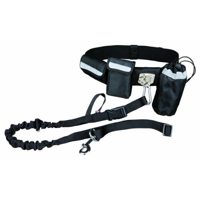 Trixie - Ceinture ventrale noire avec laisse pour chiens < 40 kg Friends On Tour