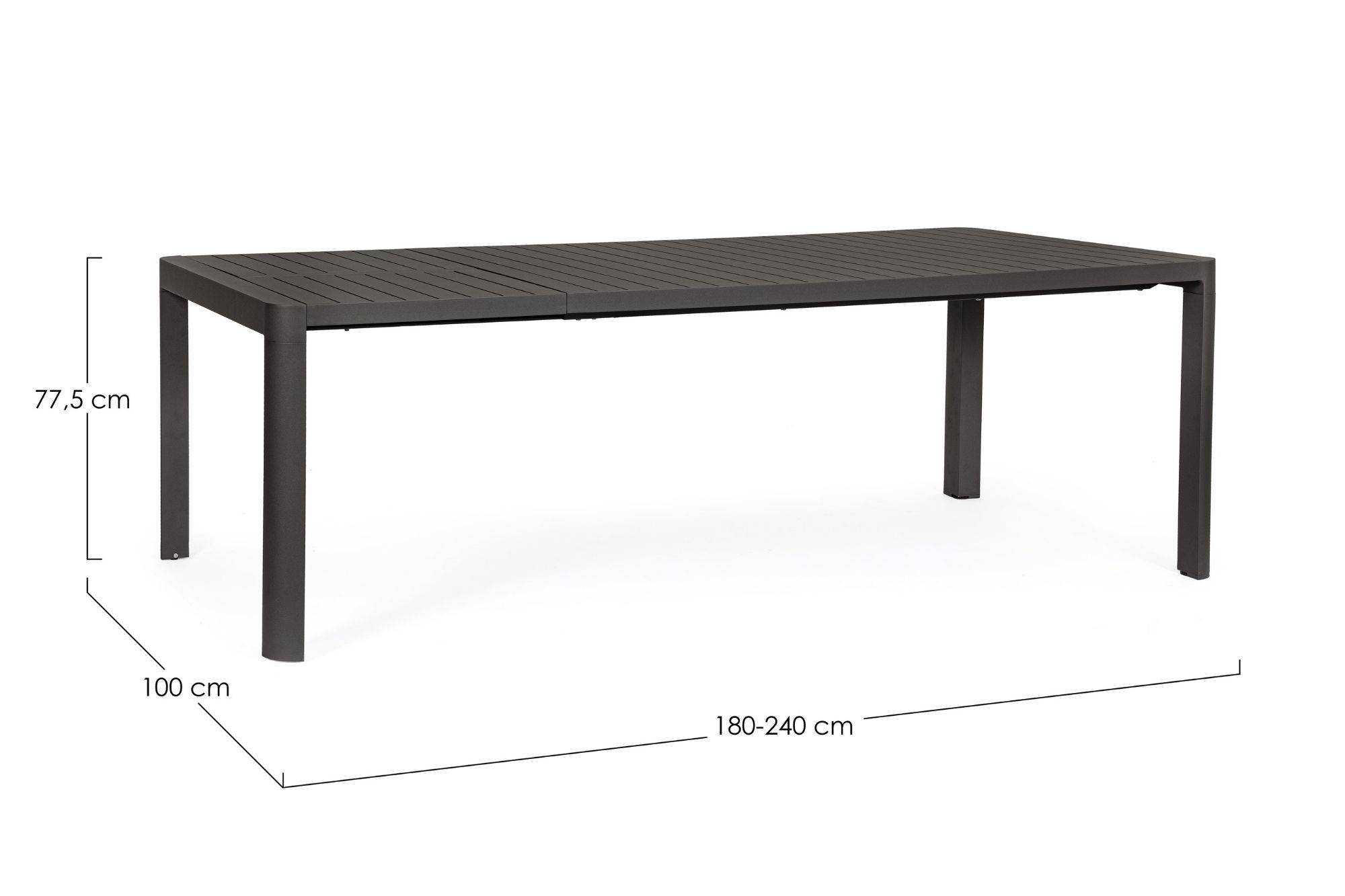 Autre - Table de jardin rectangulaire extensible en métal L180/240 8/10 places - AVIGNON - Image 8
