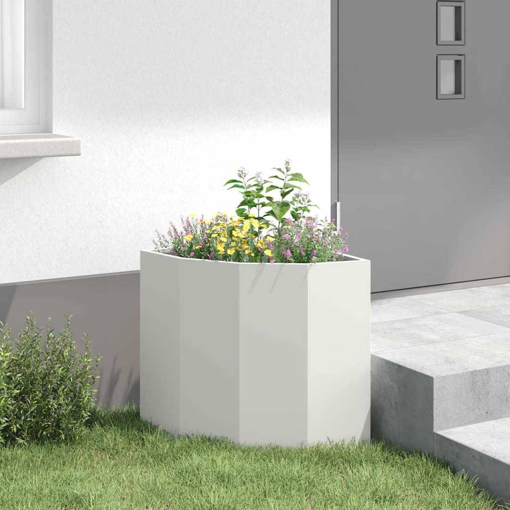 Vidaxl - Jardinière d'Angle Blanc 45 x 45 x 50 cm Acier vidaXL 883669 - Image 5
