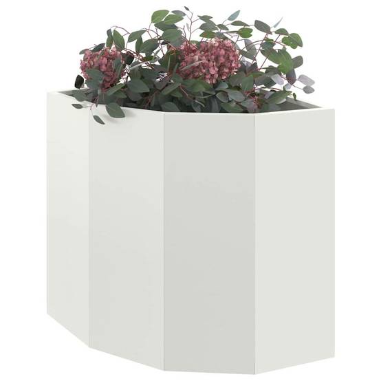 Vidaxl - Jardinière d'Angle Blanc 45 x 45 x 50 cm Acier vidaXL 883669 - Image 4