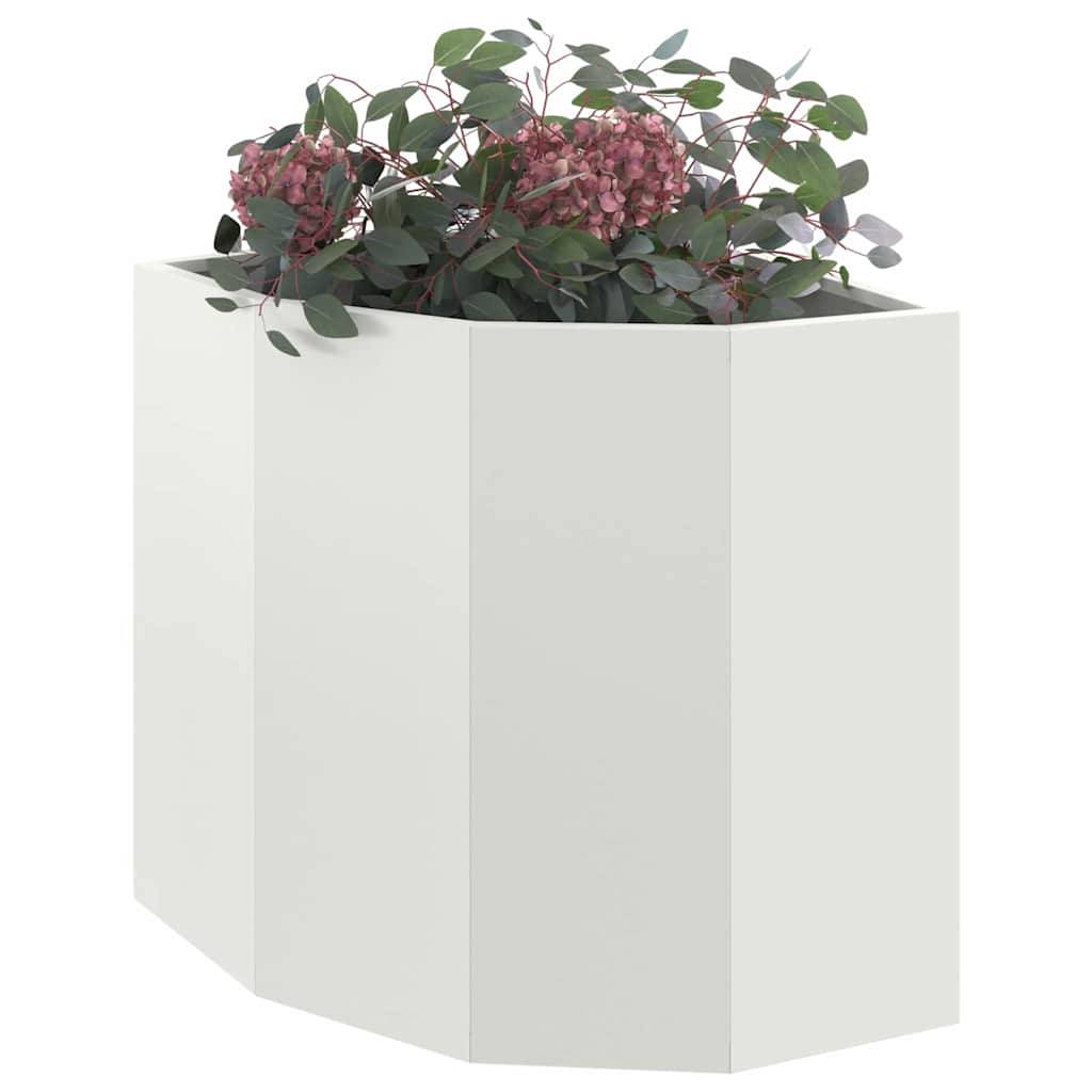 Vidaxl - Jardinière d'Angle Blanc 45 x 45 x 50 cm Acier vidaXL 883669 - Image 4