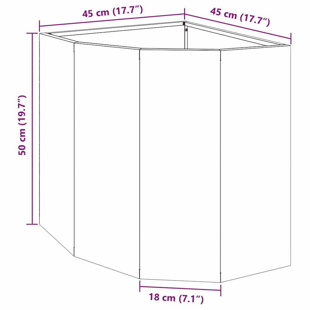 Vidaxl - Jardinière d'Angle Blanc 45 x 45 x 50 cm Acier vidaXL 883669 - Image 3