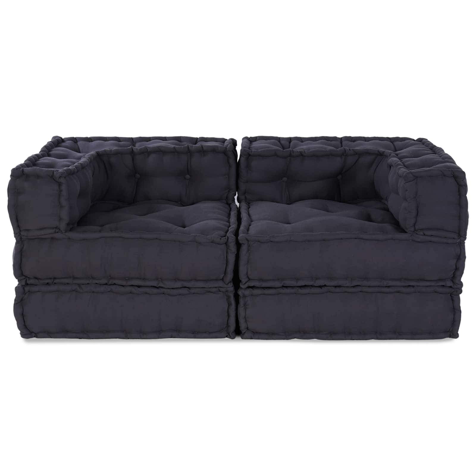 Canapé modulaire tissu anthracite 140 x 70 x 56 cm - PANGIVO - Image 1