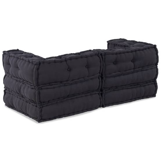 Canapé modulaire tissu anthracite 140 x 70 x 56 cm - PANGIVO - Image 2