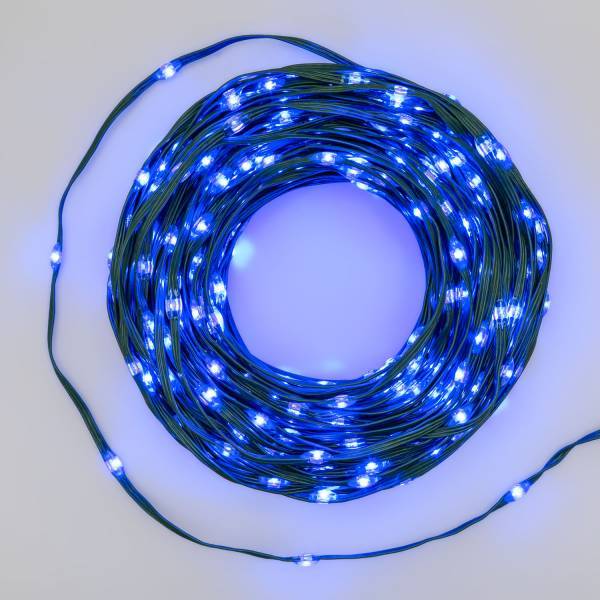 Lotti - Guirlande lumineuse gouttes 30m 400 LED haute luminosité bleu 8 modes lumière câble vert IP44 Lotti - Image 1