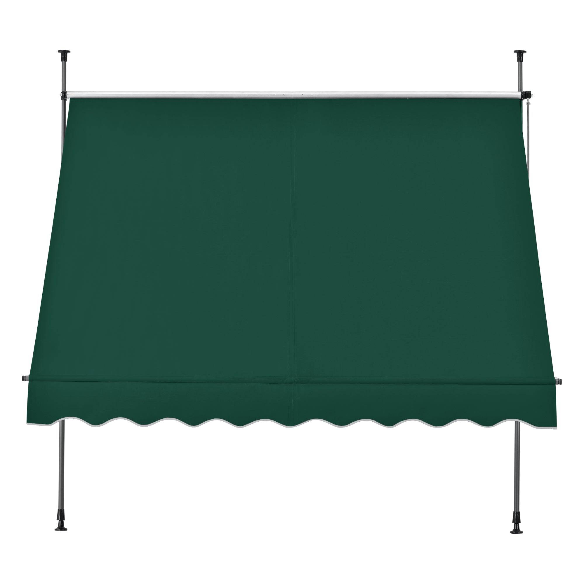 Helloshop26 - Store banne téléscopique acier polyester 250 x 120 x 200-300 cm vert foncé - Image 3