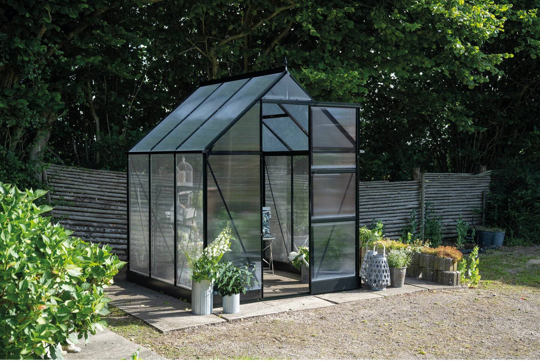 Halls - Serre en polycarbonate 3,7 m² ICON 6, noir - Halls - Image 1
