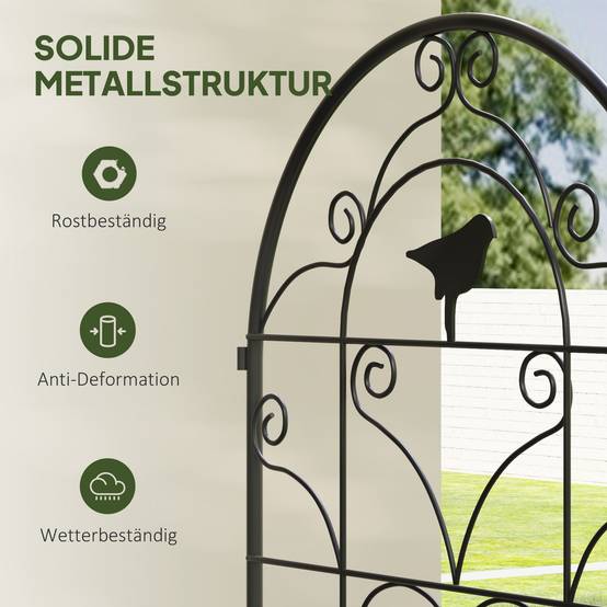 ComfortXL - Treillis plantes grimpantes métal noir lot de 2 50 x 120 cm motif oiseaux support décoratif jardin extérieur - Image 7