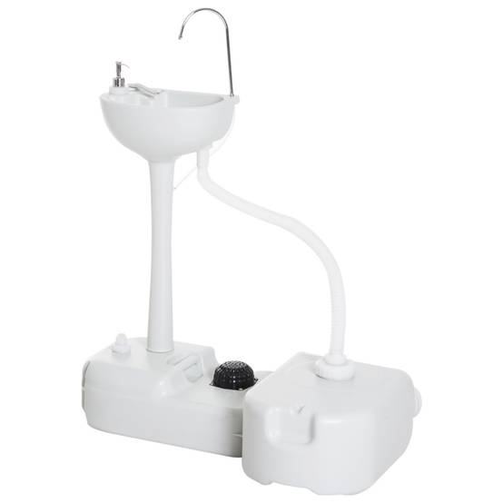 Évier de camping portable plastique HDPE gris 83 x 50 x 103 cm - PANGIVO - Image 1