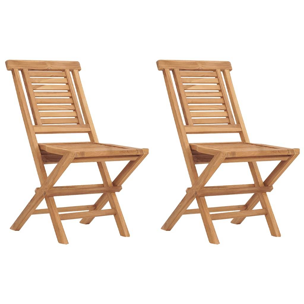 Vidaxl - Chaises de jardin pliantes lot de 2 47x63x90cm bois massif teck vidaXL 362755 - Image 2