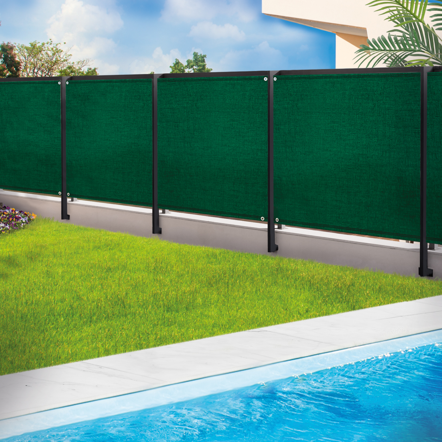 Brise vue renforcé 1 x 10 M vert 220 gr/m² luxe PRO - Image 1
