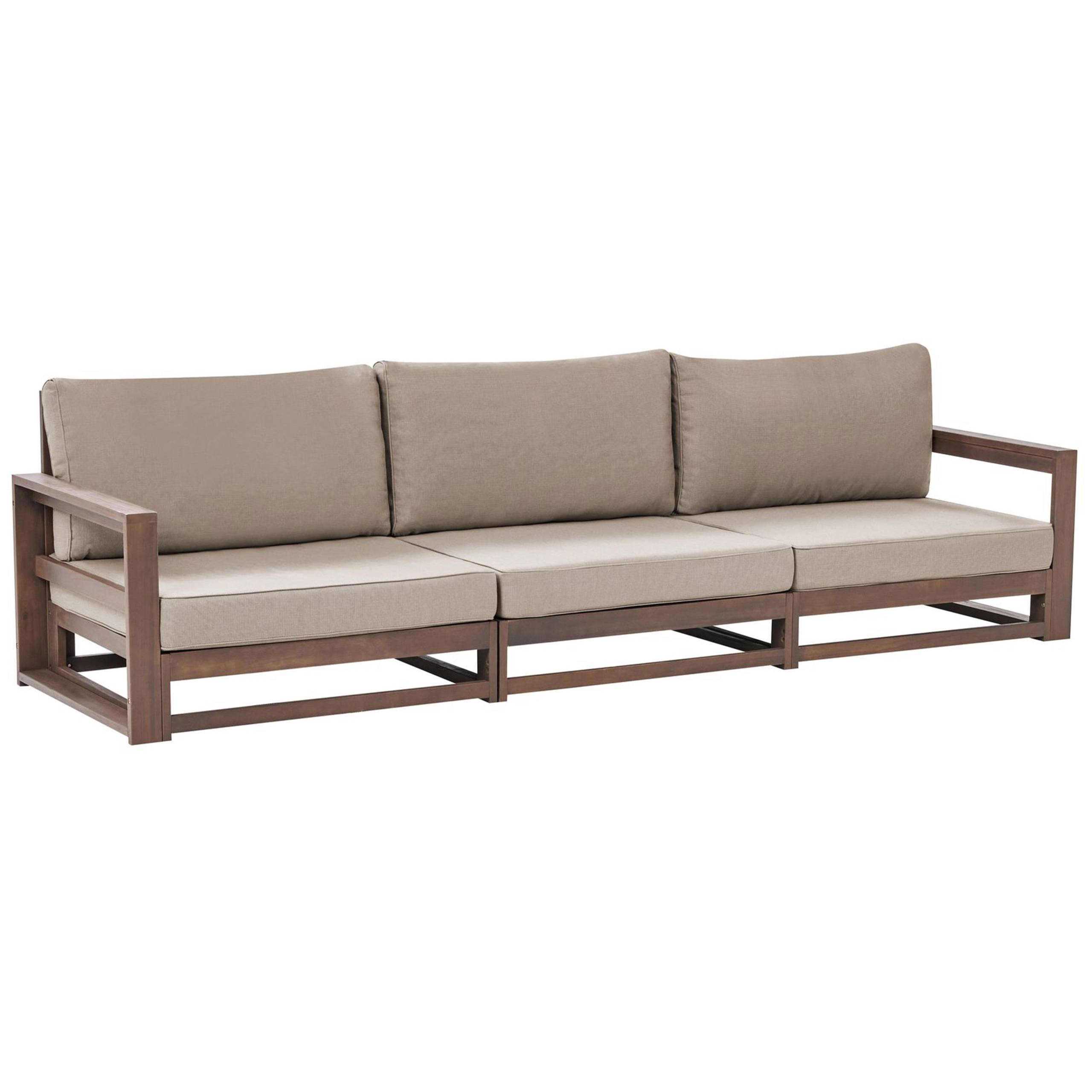 Beliani - Canapé de jardin, 3 Personnes Bois d'acacia certifié Marron foncé TIMOR - Beliani - Image 2