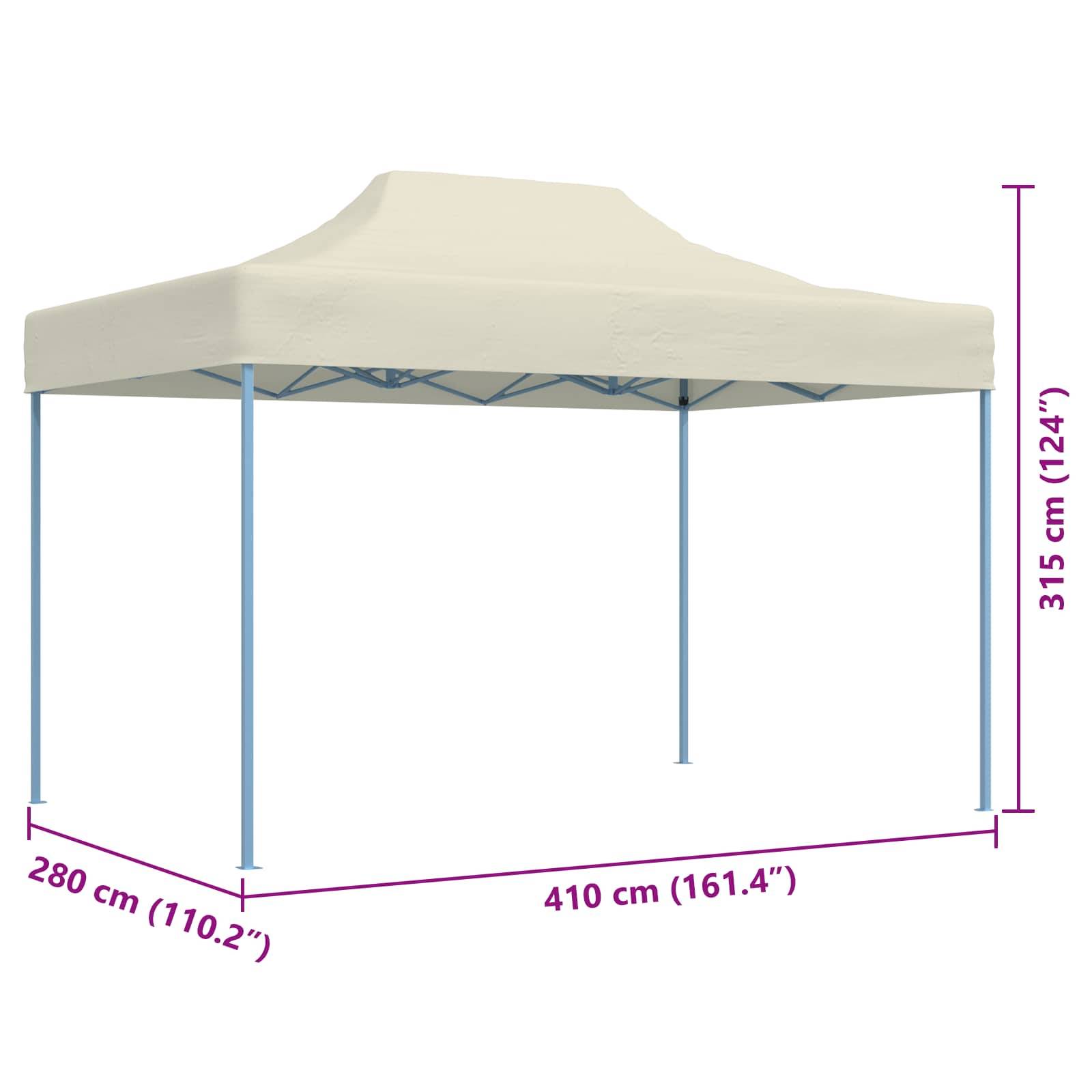 ComfortXL - Tente de réception Tissu Oxford pour garden-parties auvent pop-up robuste 280x410cm Crème - ComfortXL Outdoor Living - Image 10