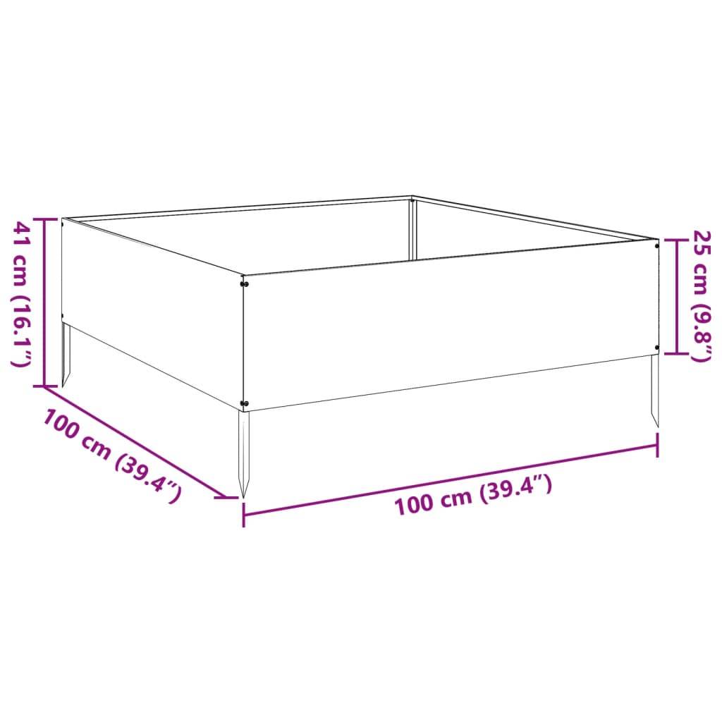 Prolenta Premium - Jardinière acier noir 100 x 100 x 41 cm - Prolenta premium p333.8 - Image 8