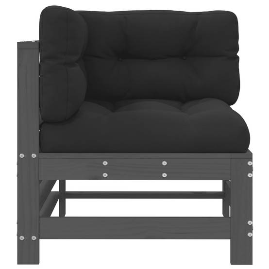 Canapés d'angle avec coussins 2 pcs | Canapé D'extérieur | Sofa De Jardin gris bois de pin massif Maison Chic - Image 5