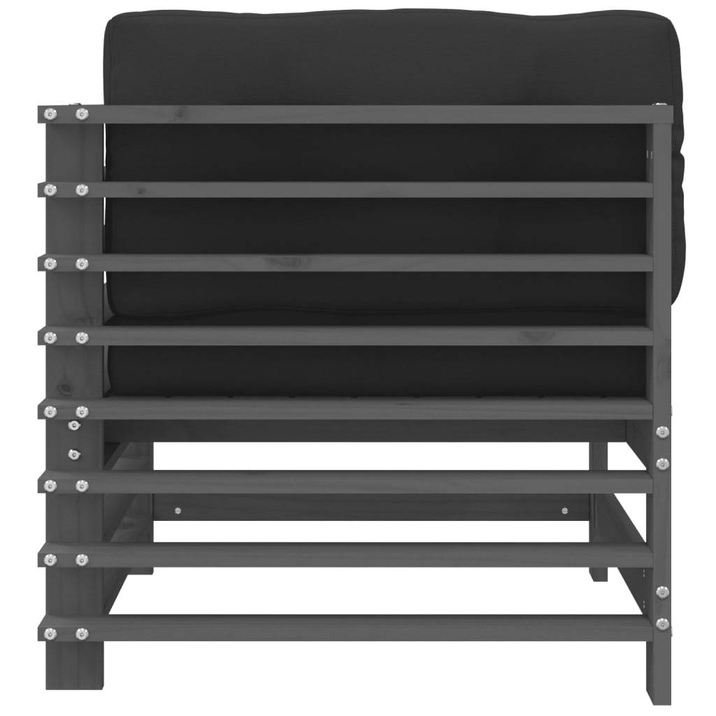 Canapés d'angle avec coussins 2 pcs | Canapé D'extérieur | Sofa De Jardin gris bois de pin massif Maison Chic - Image 6