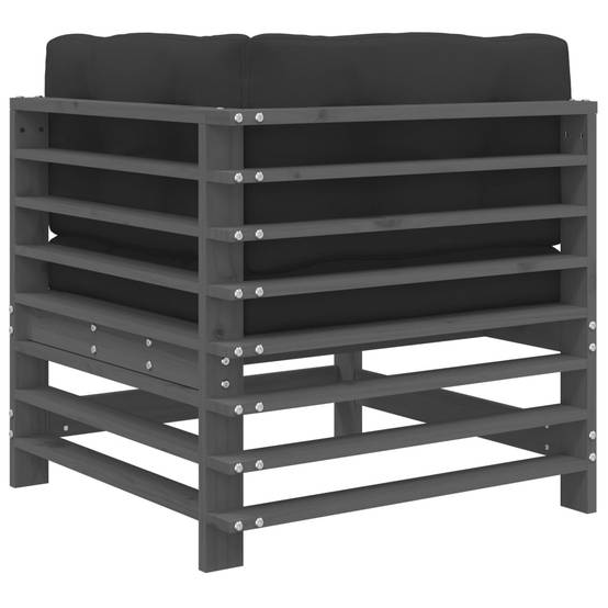 Canapés d'angle avec coussins 2 pcs | Canapé D'extérieur | Sofa De Jardin gris bois de pin massif Maison Chic - Image 7