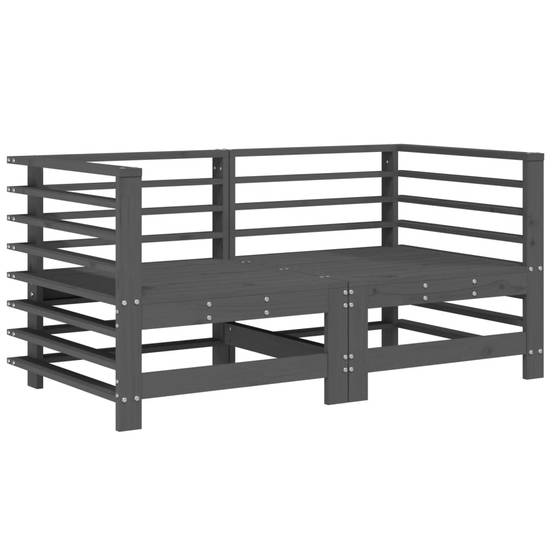 Canapés d'angle avec coussins 2 pcs | Canapé D'extérieur | Sofa De Jardin gris bois de pin massif Maison Chic - Image 3