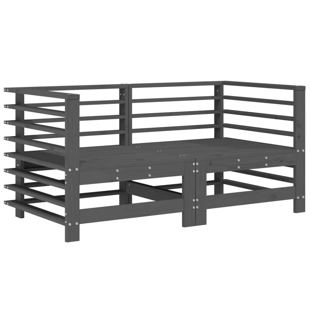 Canapés d'angle avec coussins 2 pcs | Canapé D'extérieur | Sofa De Jardin gris bois de pin massif Maison Chic - Image 3