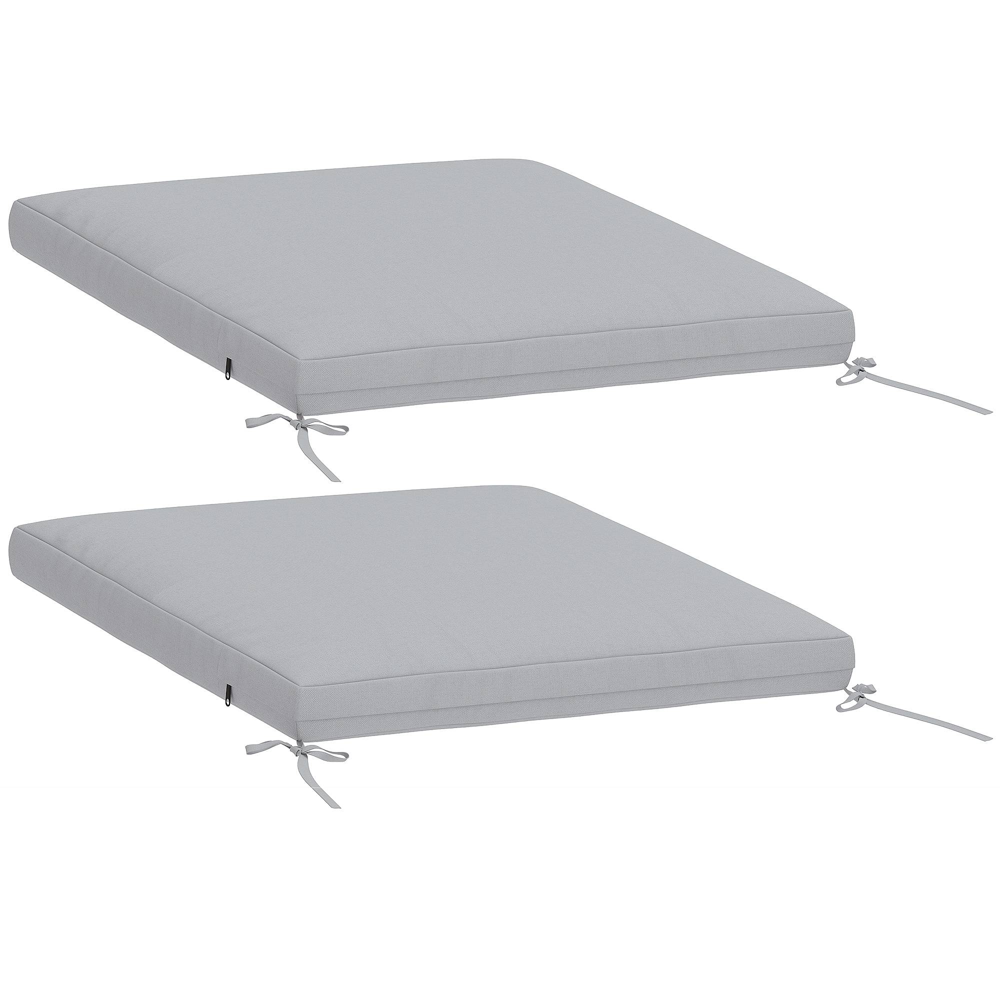 Maison Chic - Lot de 2 coussins de chaise de jardin, galettes de chaise 50 x 50 cm, mousse haute densité, antidérapants 50x50 cm gris - Image 3