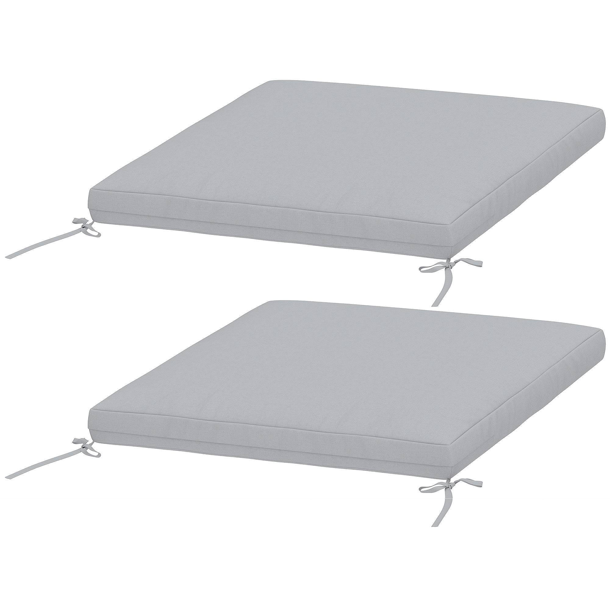 Maison Chic - Lot de 2 coussins de chaise de jardin, galettes de chaise 50 x 50 cm, mousse haute densité, antidérapants 50x50 cm gris - Image 1