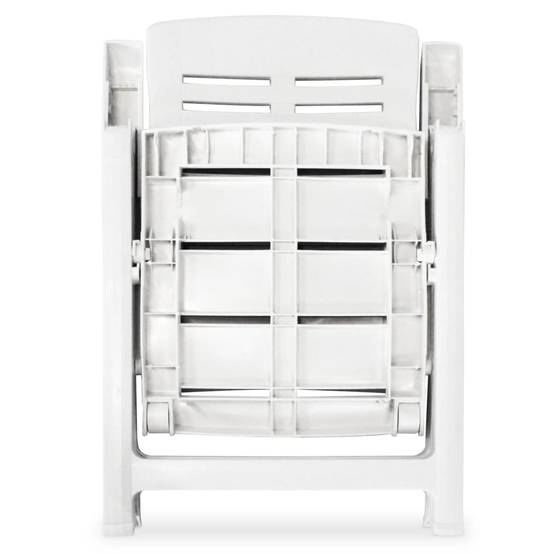 Ensemble Bistro Pliable 3P Polypropylène Chaises Inclinables et Table d'Appoint Blanc – ComfortXL Outdoor Living - Image 8
