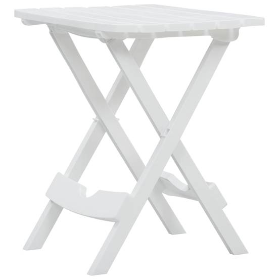 Ensemble Bistro Pliable 3P Polypropylène Chaises Inclinables et Table d'Appoint Blanc – ComfortXL Outdoor Living - Image 4