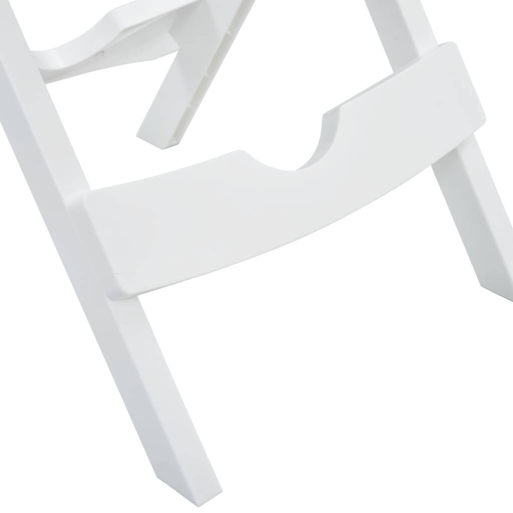 Ensemble Bistro Pliable 3P Polypropylène Chaises Inclinables et Table d'Appoint Blanc – ComfortXL Outdoor Living - Image 3