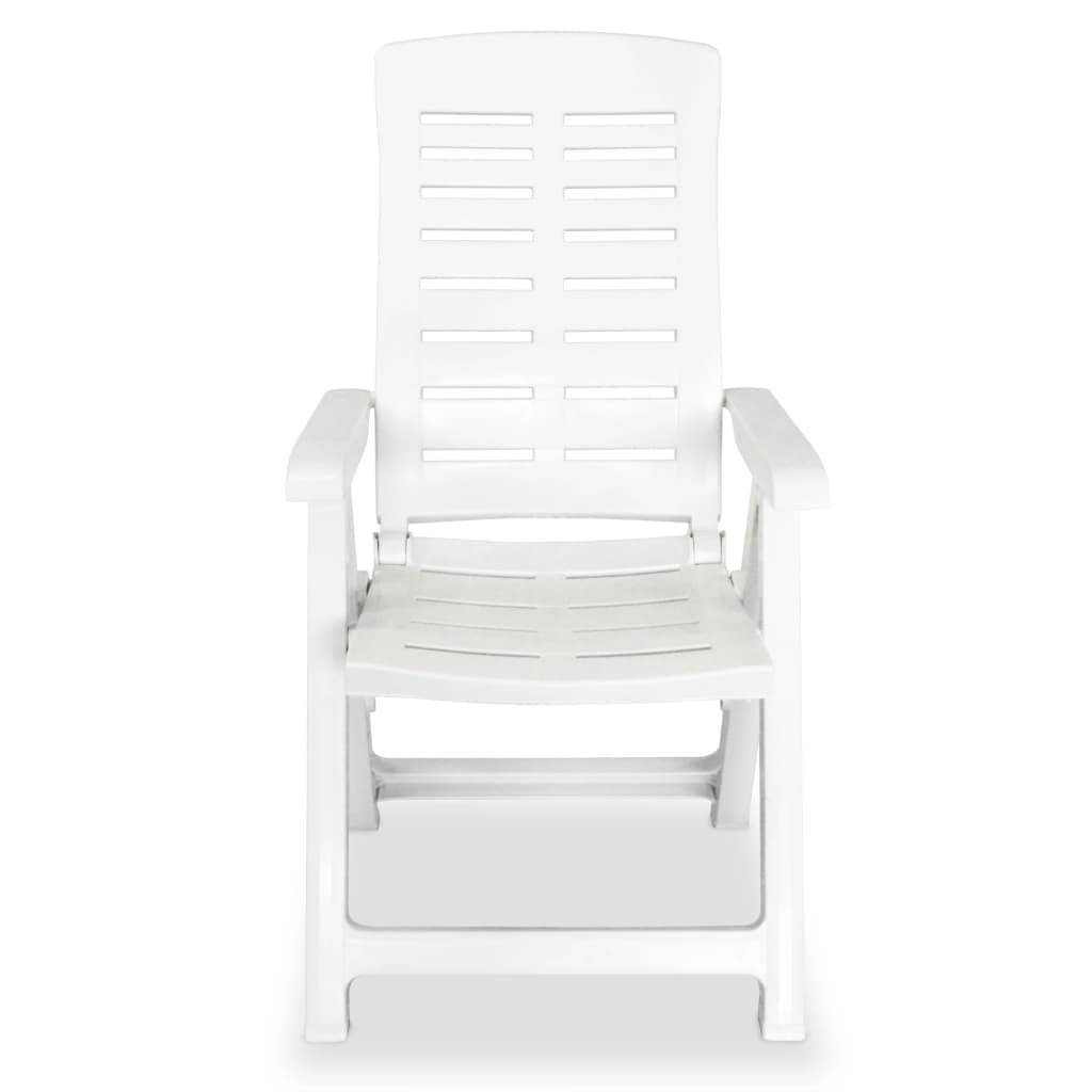 Ensemble Bistro Pliable 3P Polypropylène Chaises Inclinables et Table d'Appoint Blanc – ComfortXL Outdoor Living - Image 6