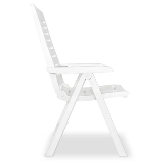 Ensemble Bistro Pliable 3P Polypropylène Chaises Inclinables et Table d'Appoint Blanc – ComfortXL Outdoor Living - Image 7