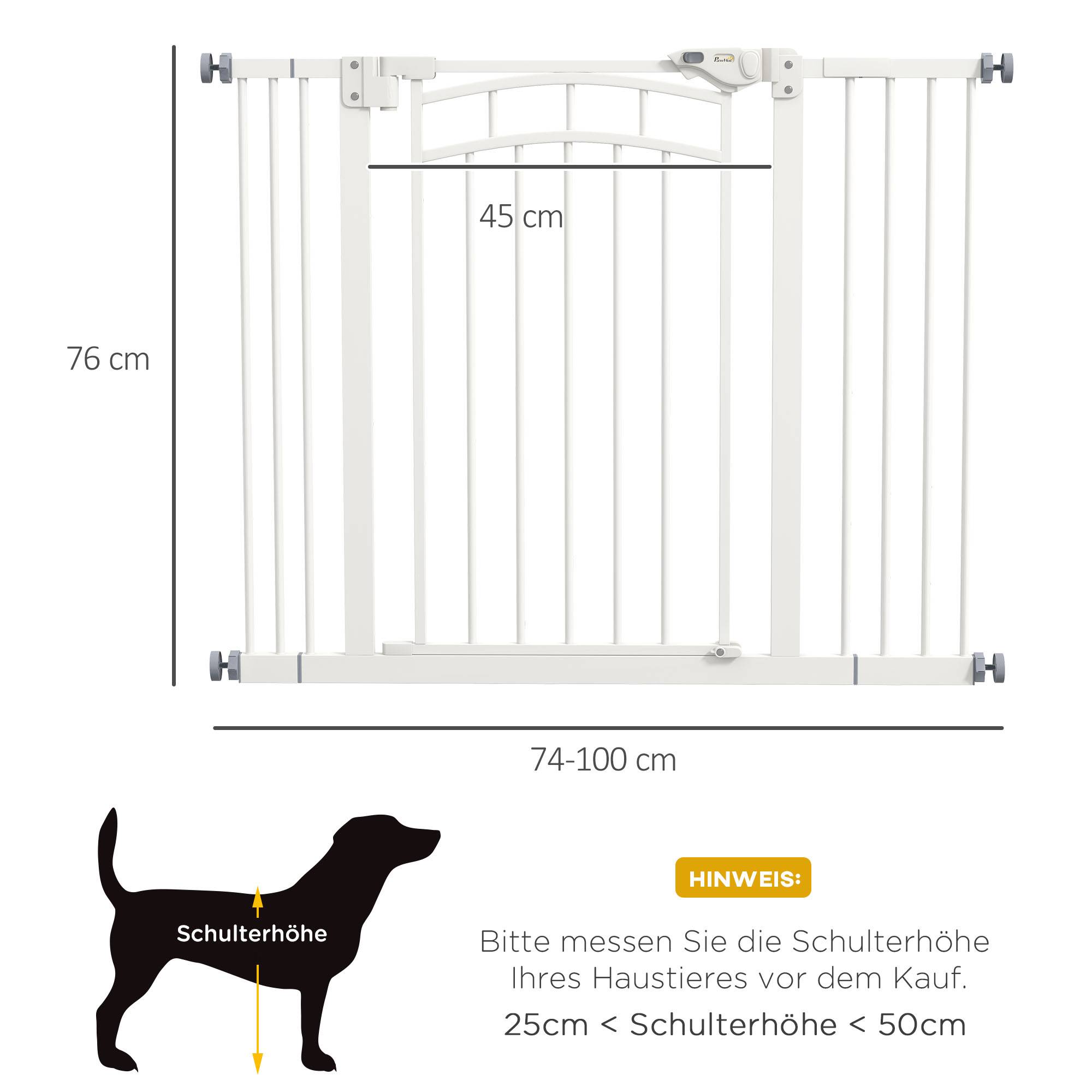 Sans Marque - Barrière de sécurité pour chien, fermeture auto, usage à une main, 100x4x76 cm, blanc - Image 5