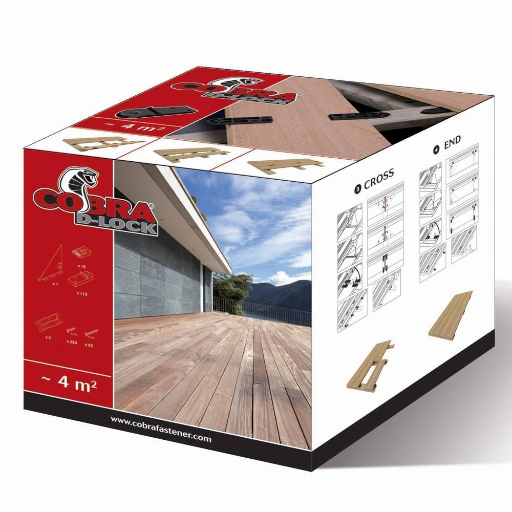 Decklinea - Clip Terrasse universelle D-LOCK - 110 clips + Vis + Gabarit de perçage + Espaceur de lames - Lame de Terrasse Bois et Composite - Image 3