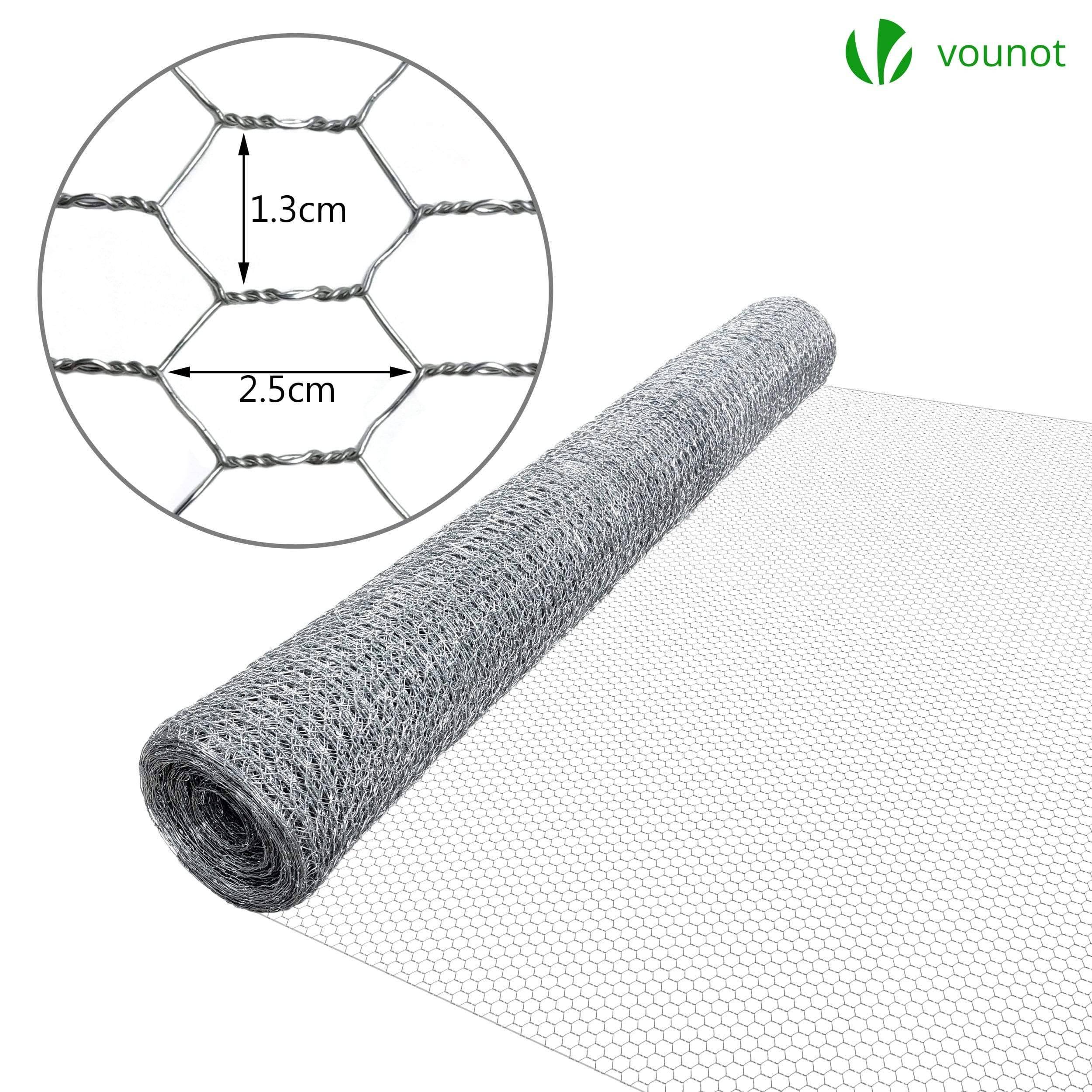 VOUNOT® Grillage acier galvanisé - Maille 13mm - 1x25M - Filet de clôture pour poulailler - Image 2