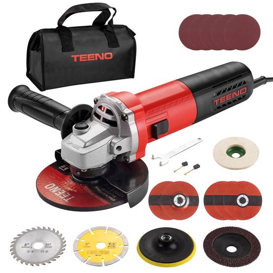 Meuleuse D'angle 1000W 2000-12000 trs/min Avec 20Accessoires, Disque 125 mm, Disque à Lamelles Pour Couper, Meuler - Image 1