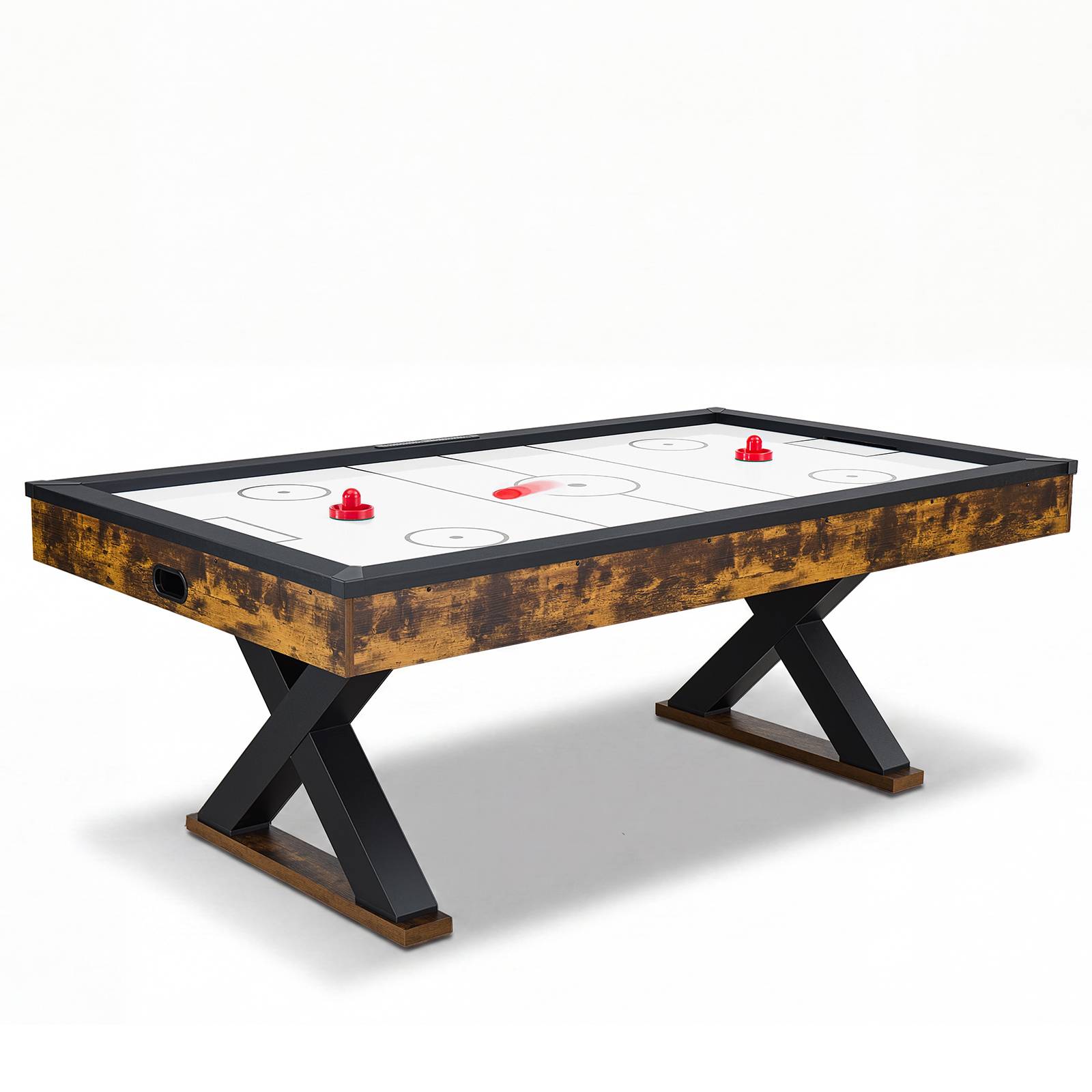 Vevor - VEVOR Table d’air hockey 213,5 cm avec soufflerie, scoreur électronique et pieds réglables, avec poussoirs et palets
