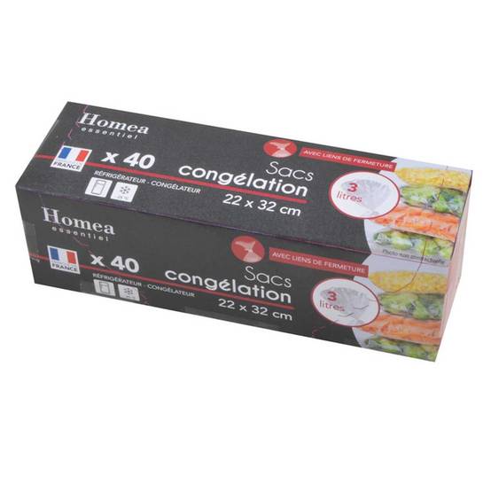 Lot de 40 Sacs de Congélation "Liens" 3L Transparent - Image 1