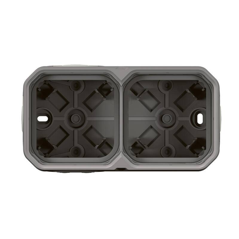 Legrand - Boîtier saillie étanche 2 postes PLEXO sans cloison avec 4 embouts à membrane (boîte de 5) - LEGRAND - 069672L - Image 3