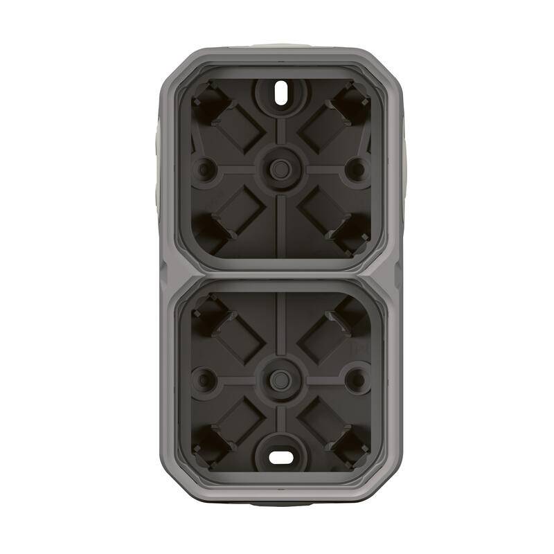 Legrand - Boîtier saillie étanche 2 postes PLEXO sans cloison avec 4 embouts à membrane (boîte de 5) - LEGRAND - 069672L - Image 2
