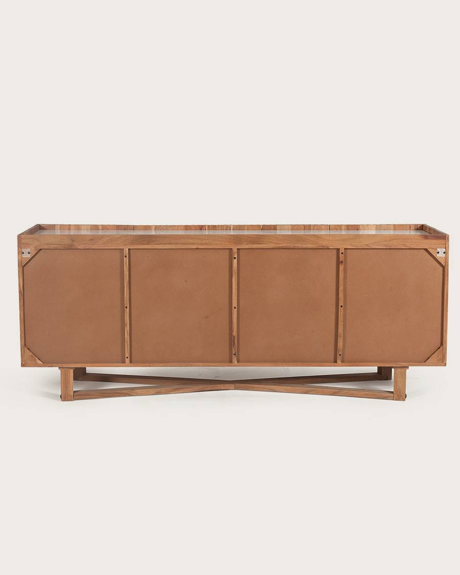 Endah - Buffet en bois de manguier massif et marbre blanc 175 cm - UNIQKA - Image 6
