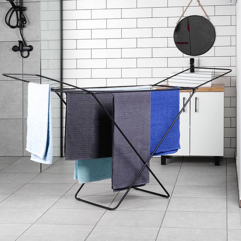 Entrepotbrico - Séchoir étendoir à linge pliable en métal noir 181 cm - Image 6