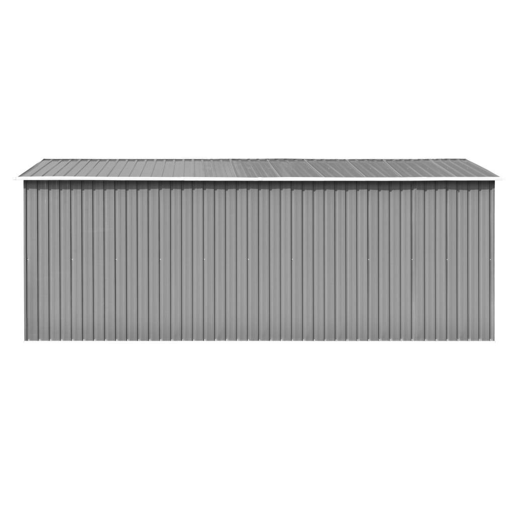 Helloshop26 - Abri de jardin cabane cabanon maison de stockage remise extérieur hangar outils robuste 257 x 489 x 181 cm métal gris - Image 4