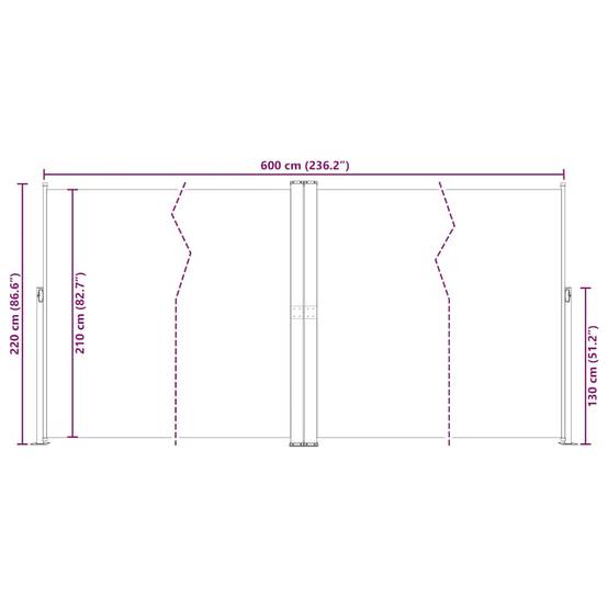 Store banne | Auvent latéral rétractable Marron 200x600 cm Maison Chic - Image 9