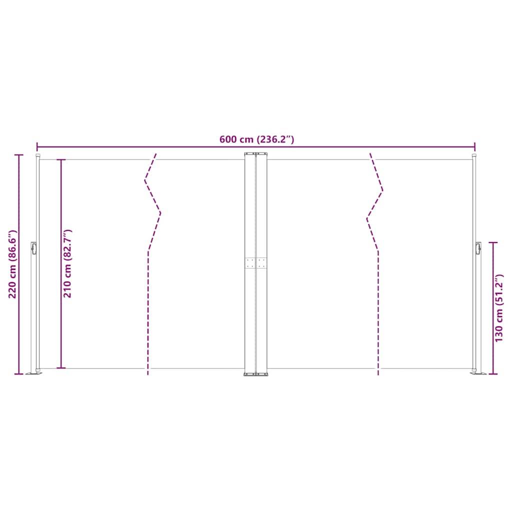 Store banne | Auvent latéral rétractable Marron 200x600 cm Maison Chic - Image 9