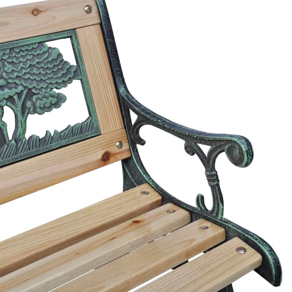 PANGIVO - Banc de jardin pour enfants bois et fer bronze 84 x 37 x 50 cm - PANGIVO - Image 3