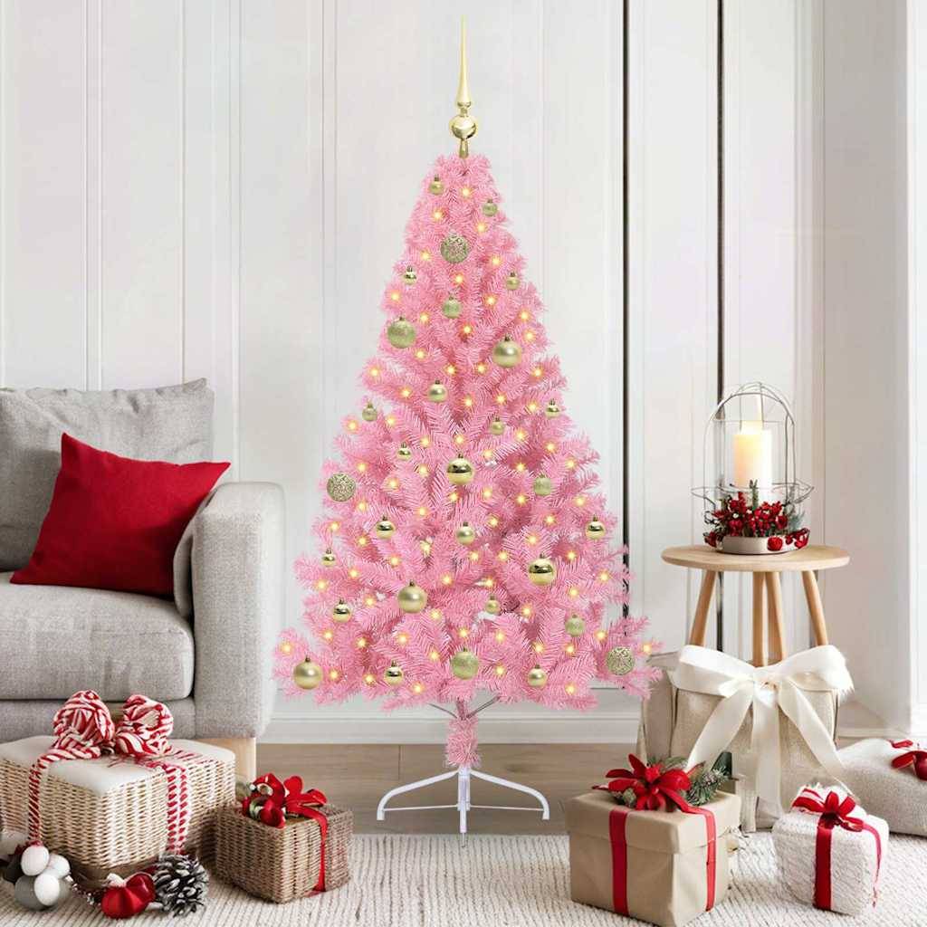 ComfortXL - Sapin de Noël Décoré Rose 150 cm avec Guirlande 150 LED pour une Ambiance Festive – ComfortXL Outdoor Living - Image 1