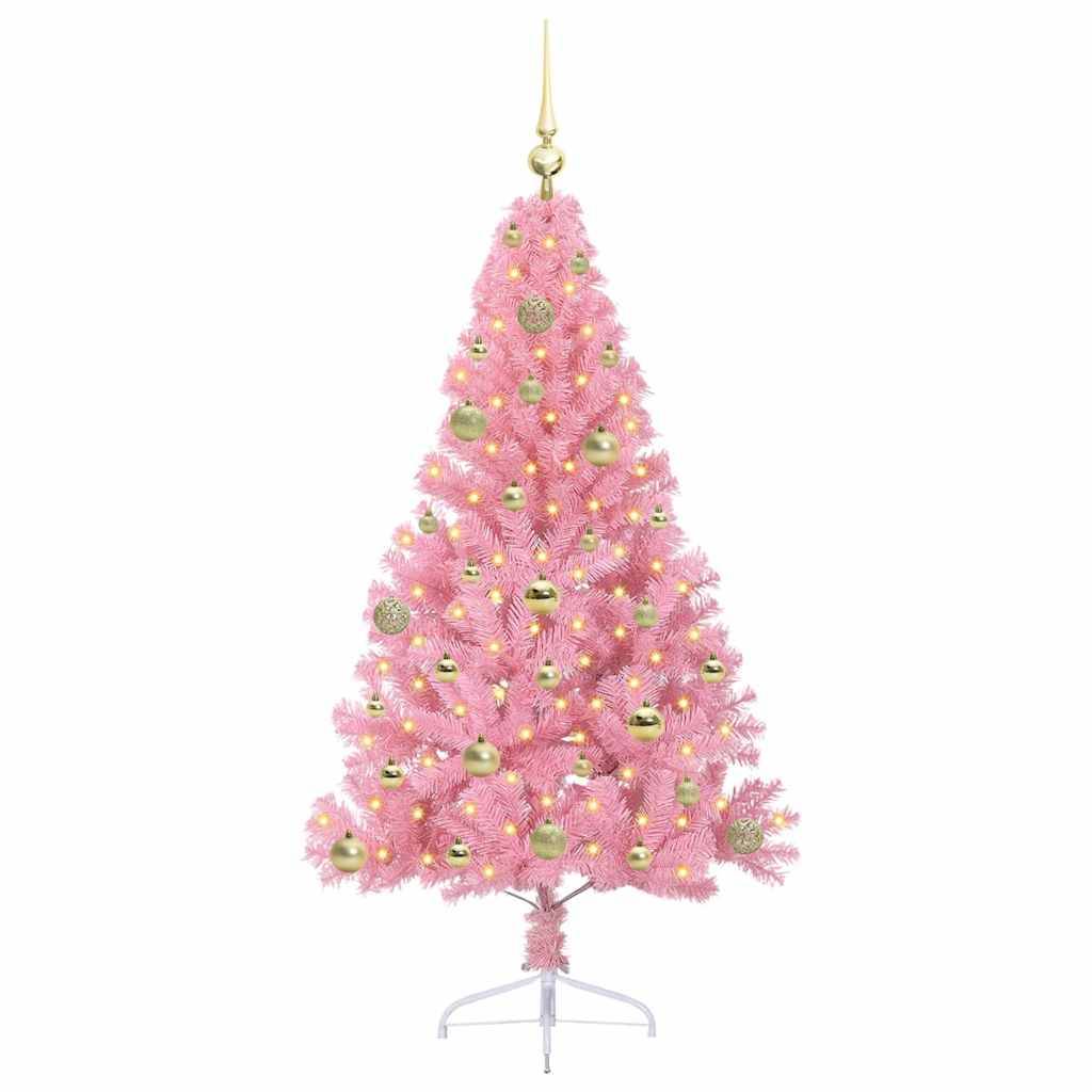 ComfortXL - Sapin de Noël Décoré Rose 150 cm avec Guirlande 150 LED pour une Ambiance Festive – ComfortXL Outdoor Living - Image 3