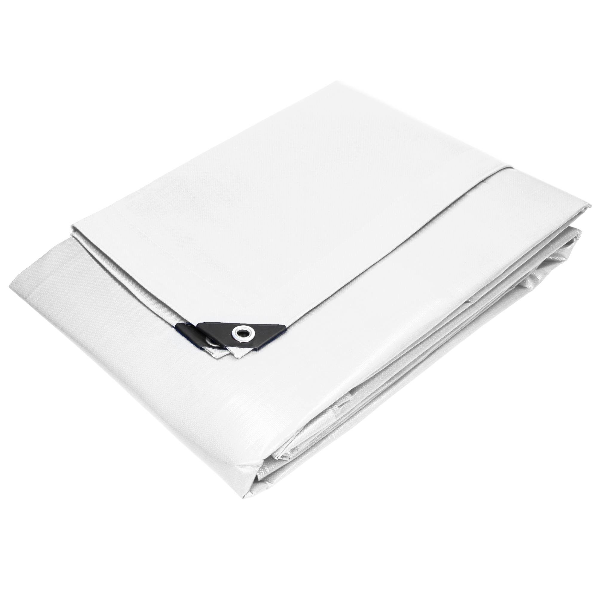 Ecd-Germany - Bâche de Protection Imperméable à l'Eau avec Oeillets - 2x3m 6m² 180g/m² - Polyéthylène PE - Blanc - Résistant à la Moisissure - Image 6