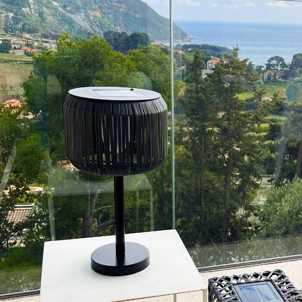 Lumisky - Lampe de table solaire TRAILY Gris Poly rotin H47cm - Image 3