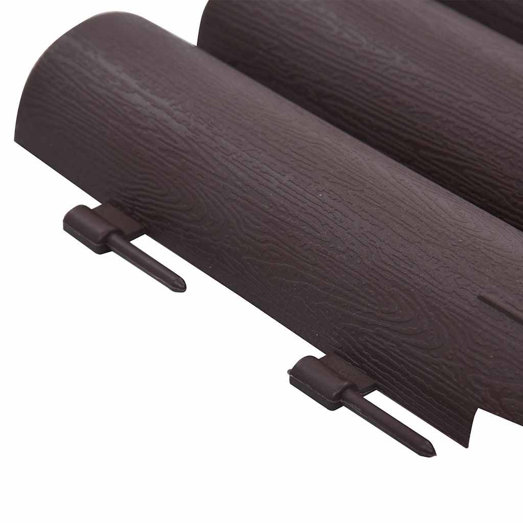 Bordure pelouse plastique PP aménagement jardin décor effet rondins 10m marron - ComfortXL Outdoor Living - Image 5